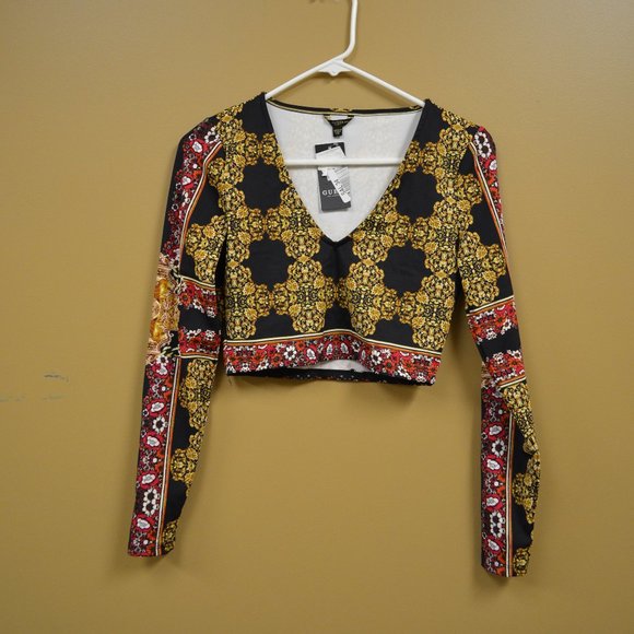 Guess Seamless Floral Crop Top - Picture 1 of 4